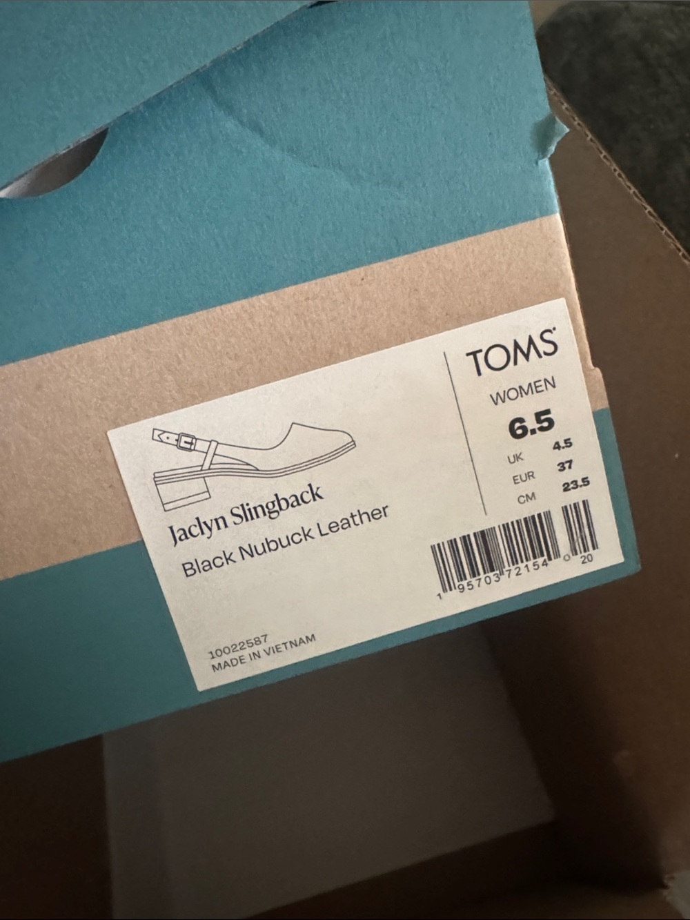 Toms Jaclyn Slingback Heel in Black - Picture 8 of 8